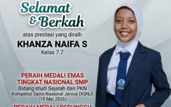 Khanza Naifa, Siswi SMPN 6 Pasar Kemis Raih 3 Medali Nasional KSNJ 2026