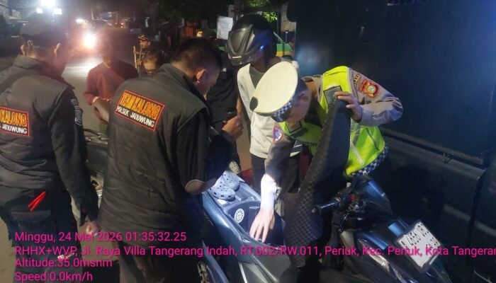 Polsek Jatiuwung Gelar Razia Tengah Malam, Sasar Narkoba hingga Pelaku Begal di Periuk Jaya