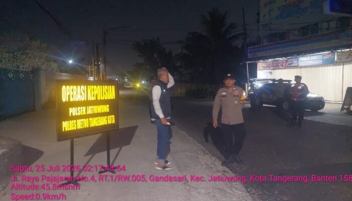 Razia Polsek Jatiuwung, Patroli Dini Hari Cegah Tawuran dan Begal Berakhir Kondusif