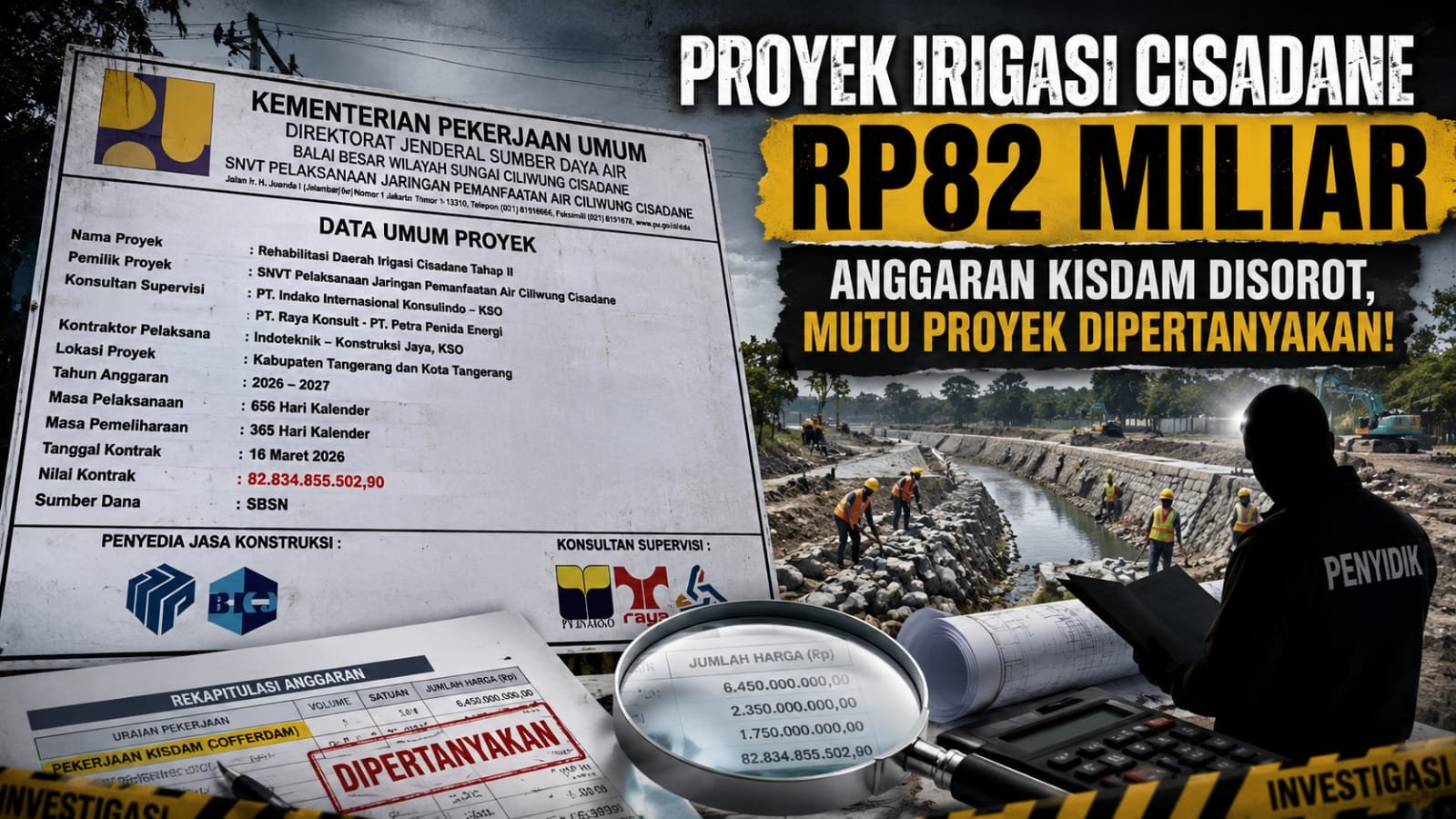 Dugaan Korupsi Proyek Irigasi Cisadane Rp82 Miliar, Jejak Anggaran Kisdam Dipertanyakan, Mutu Konstruksi Disorot 1 IMG 20260725 WA0053