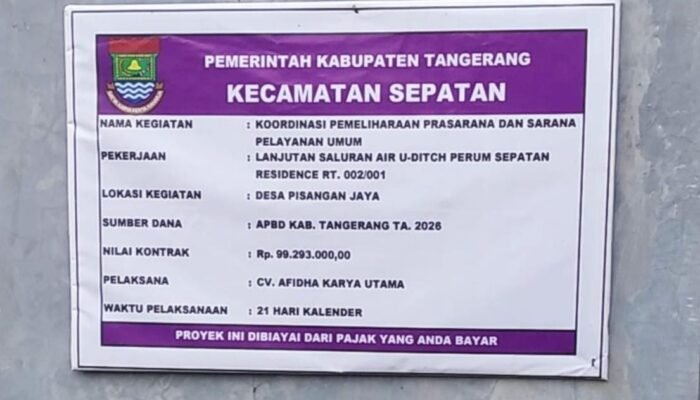 Proyek U-Ditch Sepatan Rp99 Juta Disorot, Dugaan Penyimpangan Anggaran Mencuat, APH Diminta Audit Total