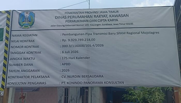 K3 Proyek SPAM Mojolagres Diduga Lemah, DPRKPCK Jatim Disorot
