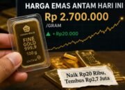Harga Emas Antam Hari Ini Naik Rp20 Ribu, Tembus Rp2,7 Juta per Gram