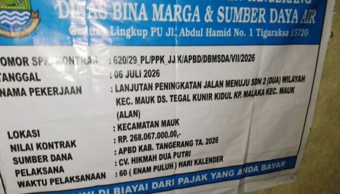 Jalan Rp268 Juta di Mauk Disorot, Cor Beton Diduga Tanpa Begisting dan Pengawasan Dipertanyakan