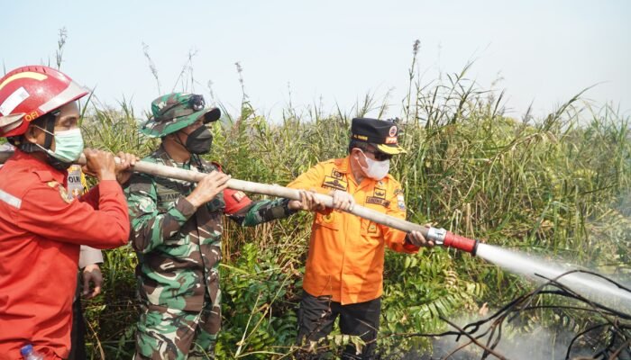 Al Haris Berjibaku Padamkan Karhutla di Pelosok Tanjabtim, Tak Gentar Hadapi Medan Sulit