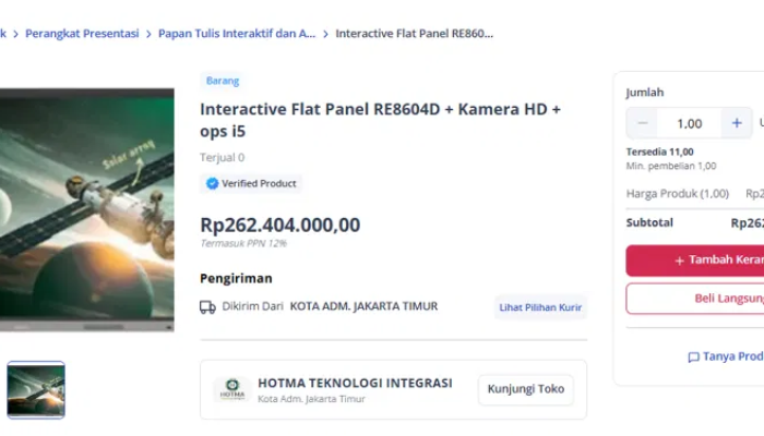 TV Flat Rp1,8 M Dindikbud Tangsel, Bayarnya “Di Luar Sistem”?