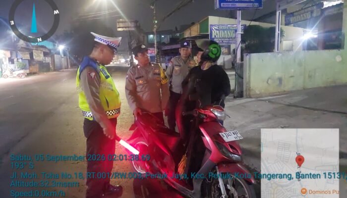 Razia Polsek Jatiuwung Dini Hari Sasar Tawuran dan Curanmor, Situasi Aman Kondusif