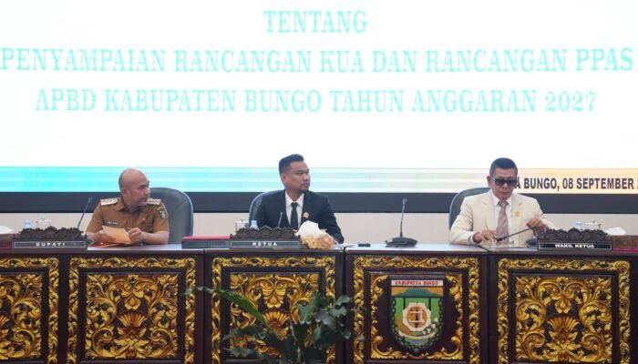 DPRD Bungo Gelar 2 Paripurna, KUA-PPAS 2027 dan APBD 2026 Dibahas