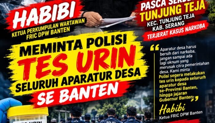 Sekdes Tunjung Teja Terjerat Narkoba, FRIC Desak Tes Urin Massal