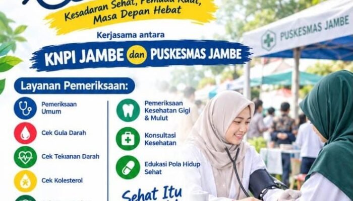 KNPI Jambe Gelar Cek Kesehatan Gratis, Warga Bisa Periksa Gula Darah hingga Kolesterol